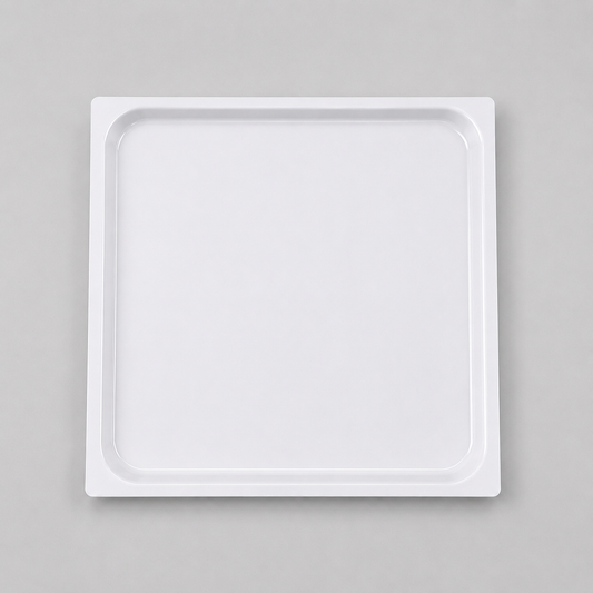 Bandeja Cuadrada de Melamina Blanca – Elegante, Resistente y Multiusos 50 X 50 cm