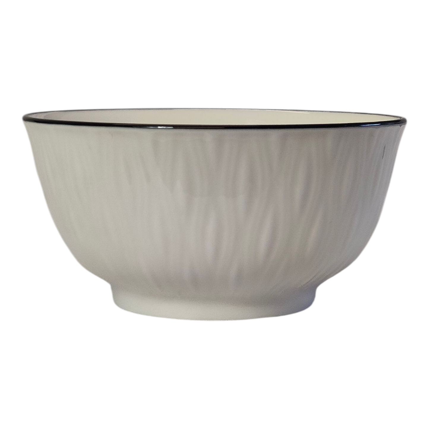 Set Sopera de Cerámica con Tapa + 6 Cuencos y Cucharón —2L- Blanco Texturizado