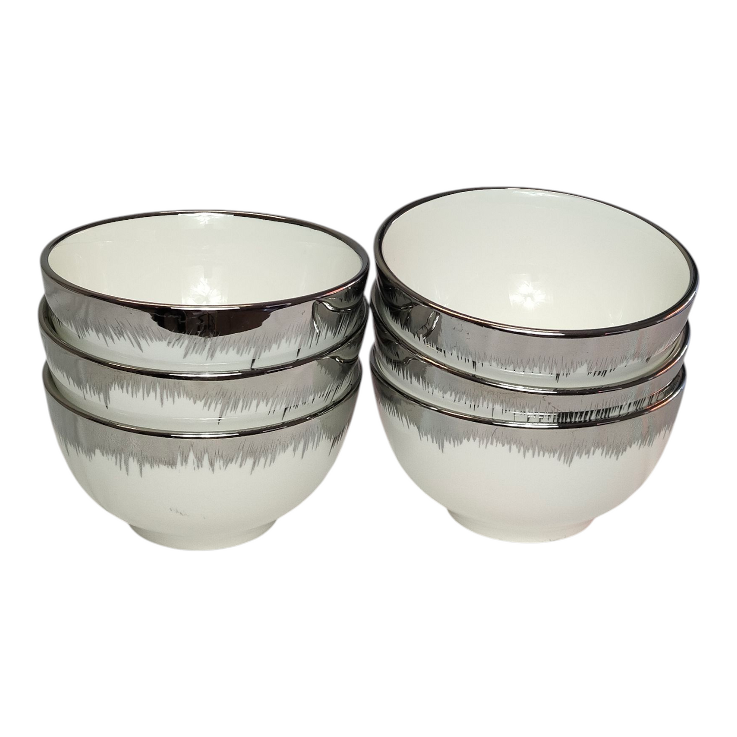 ✨ Set de Vajilla de 24 Piezas con Borde Plateado ✨