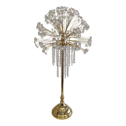 💎 Figura Decorativa de Mesa con Cristales Colgantes — Elegancia Dorada y Brillo Sofisticado ✨