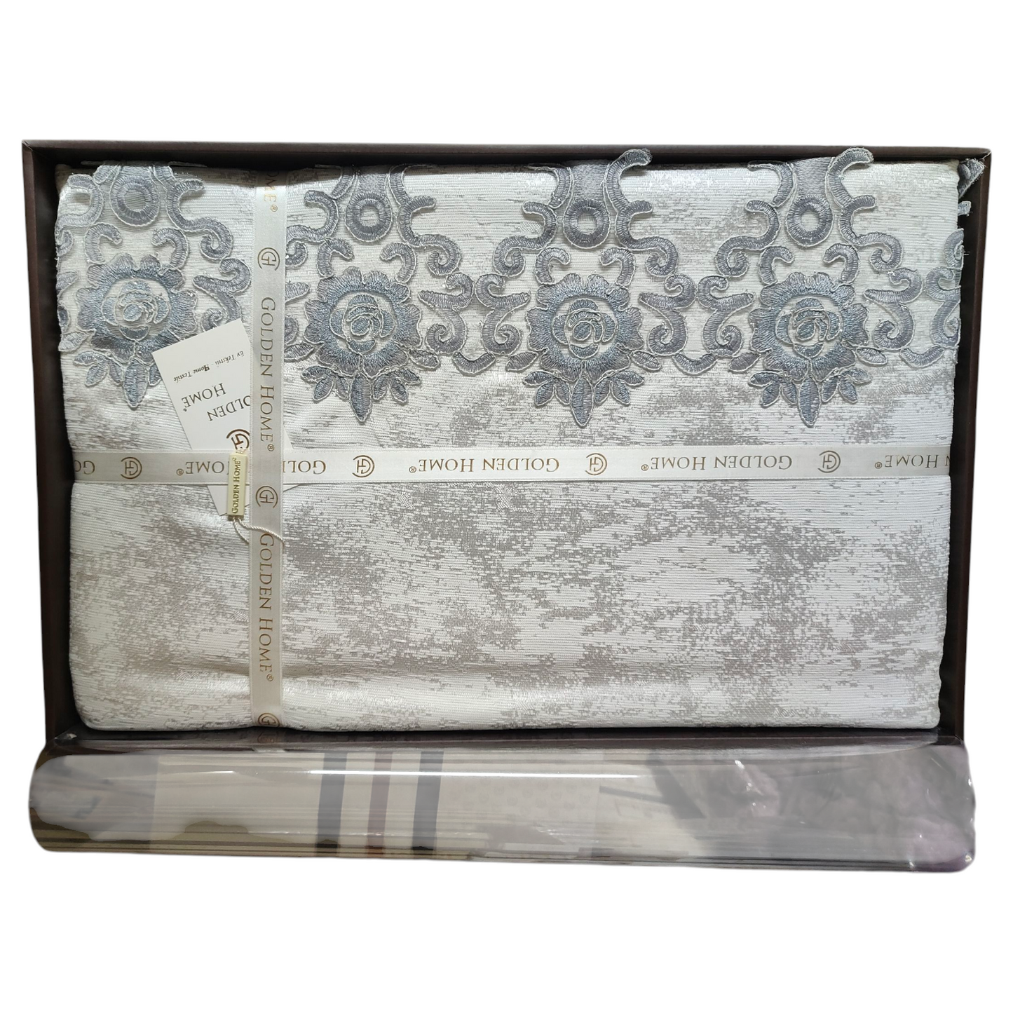 Juego de Cama de Lujo "Bologna" – Elegancia Clásica con Bordados en Relieve - COLOR GRIS