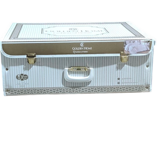 Set de Cama de Lujo "Hayal" – Cubrecama Acolchado con Encaje - COLOR CREMA