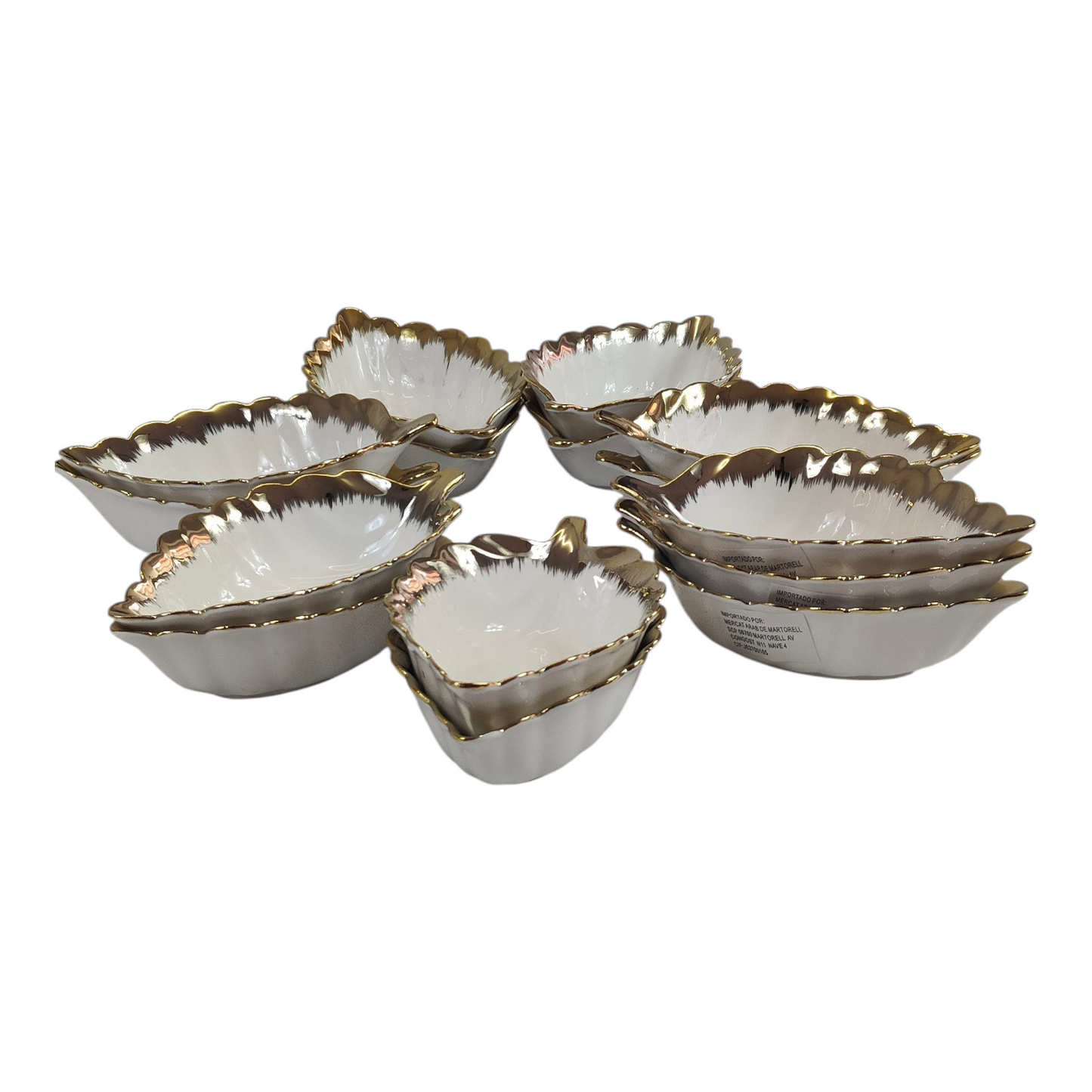 ✨ Juego de Cerámica Decorativa Hoja 15 cm x 9 cm – Pack 15