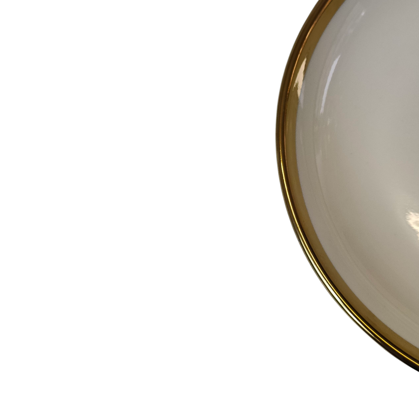 Plato Decorativo Blanco con Borde Dorado – 17,5 cm