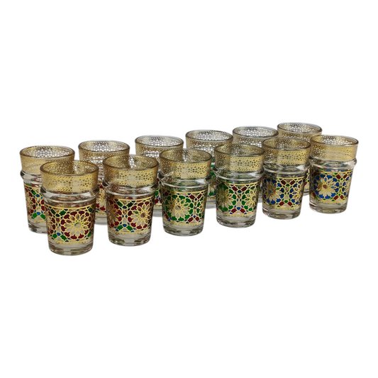 Vaso de Cristal Decorado para Té Árabe - Estilo Beige Dorado Clásico