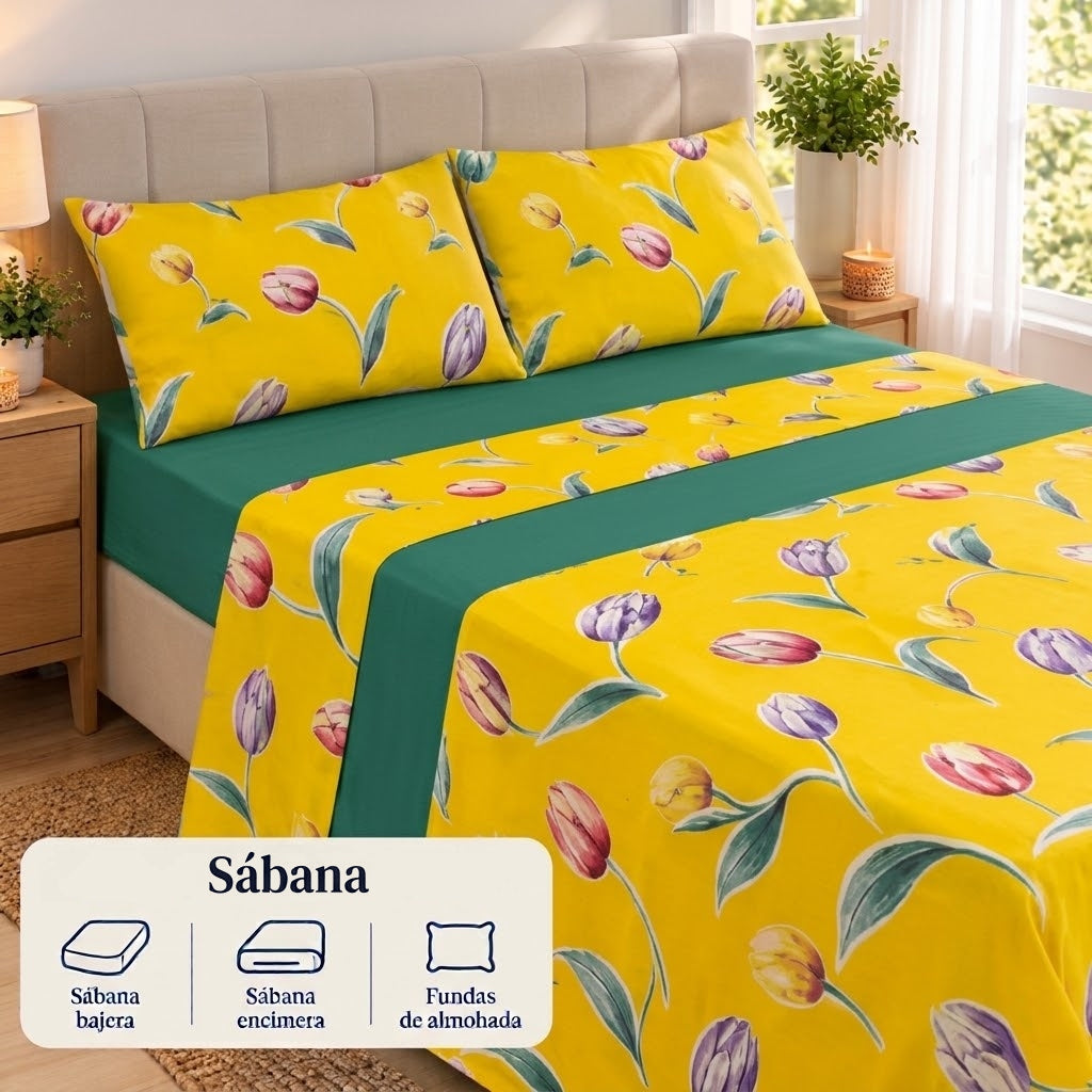 Juego de Sábanas Suaves y Elegantes – Disponible para cama de 90, 135 y 150 con 2 fundas de almohada