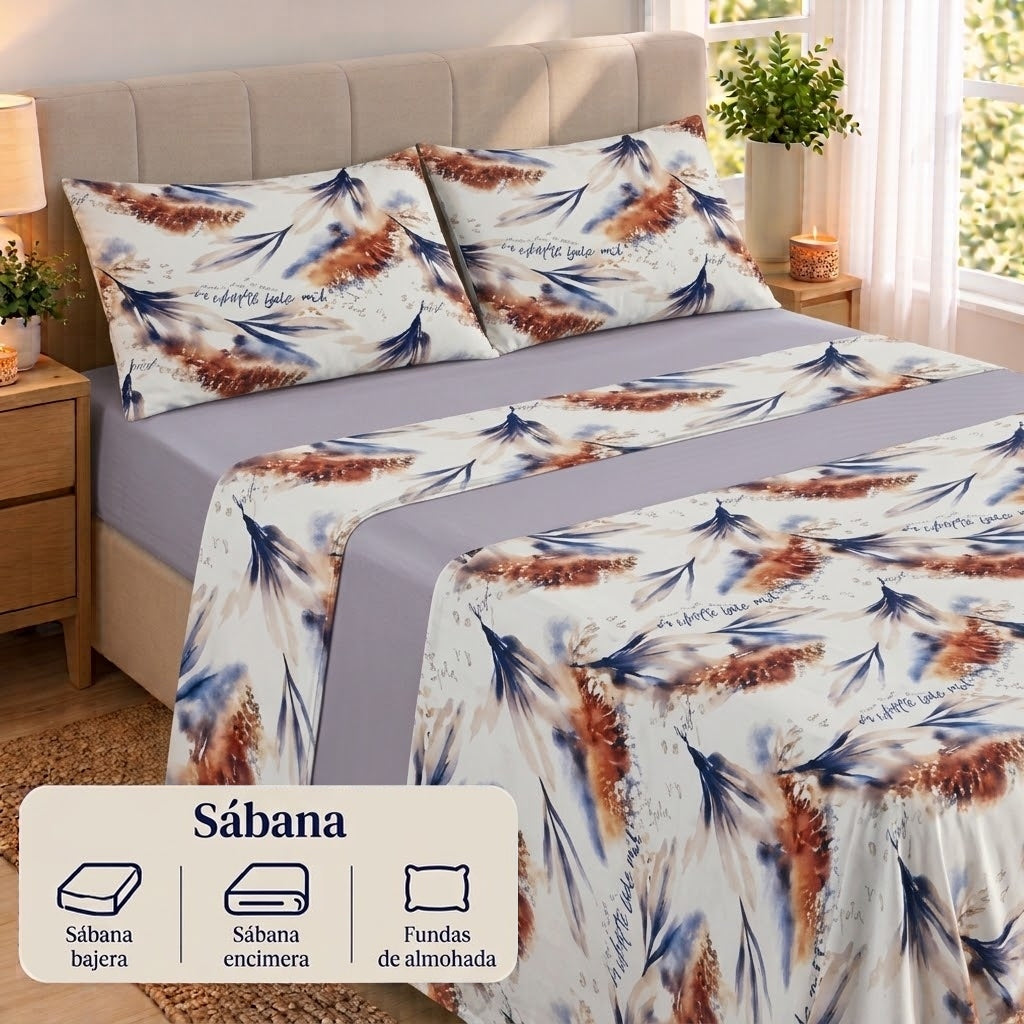 Juego de Sábanas Suaves y Elegantes – Disponible para cama de 90, 135 y 150 con 2 fundas de almohada