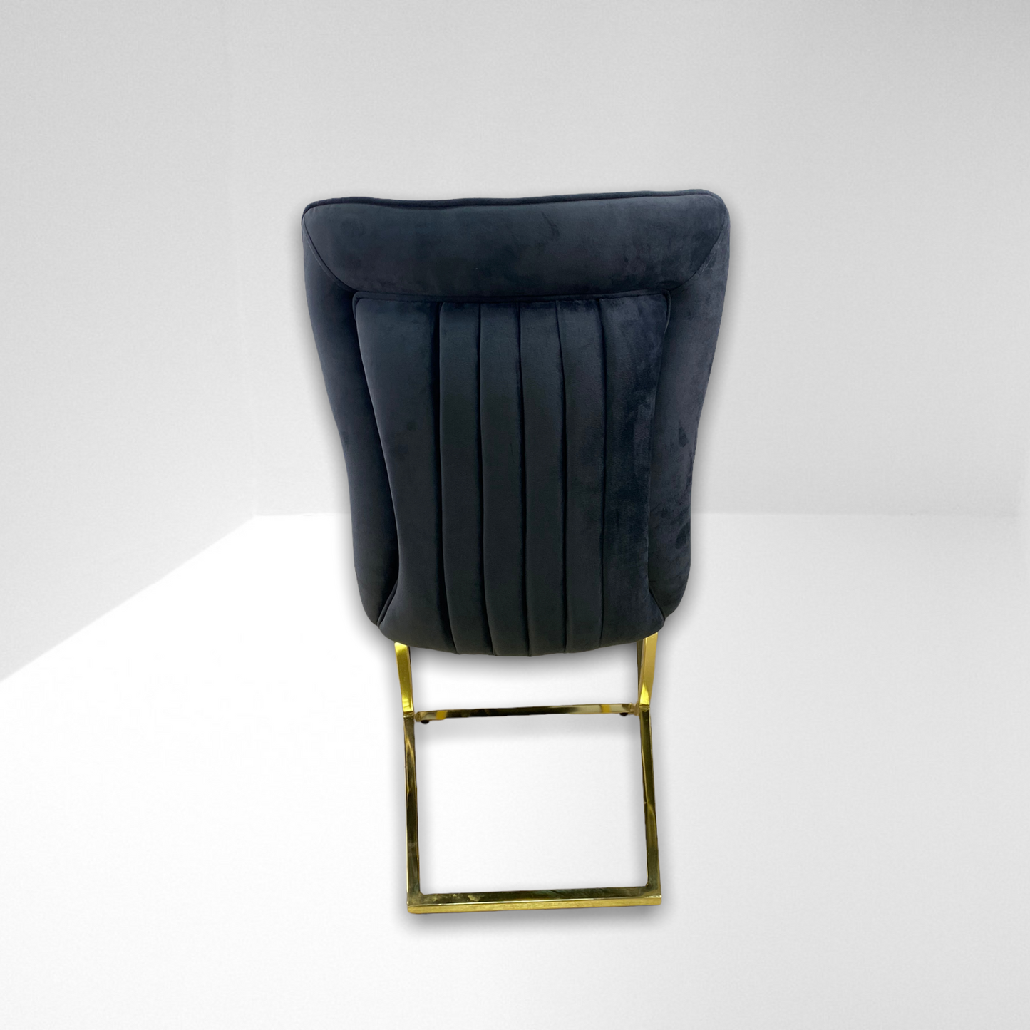 Silla terciopelo para comedor MADRIDV29 PA gris oscuro, patas metal dorado