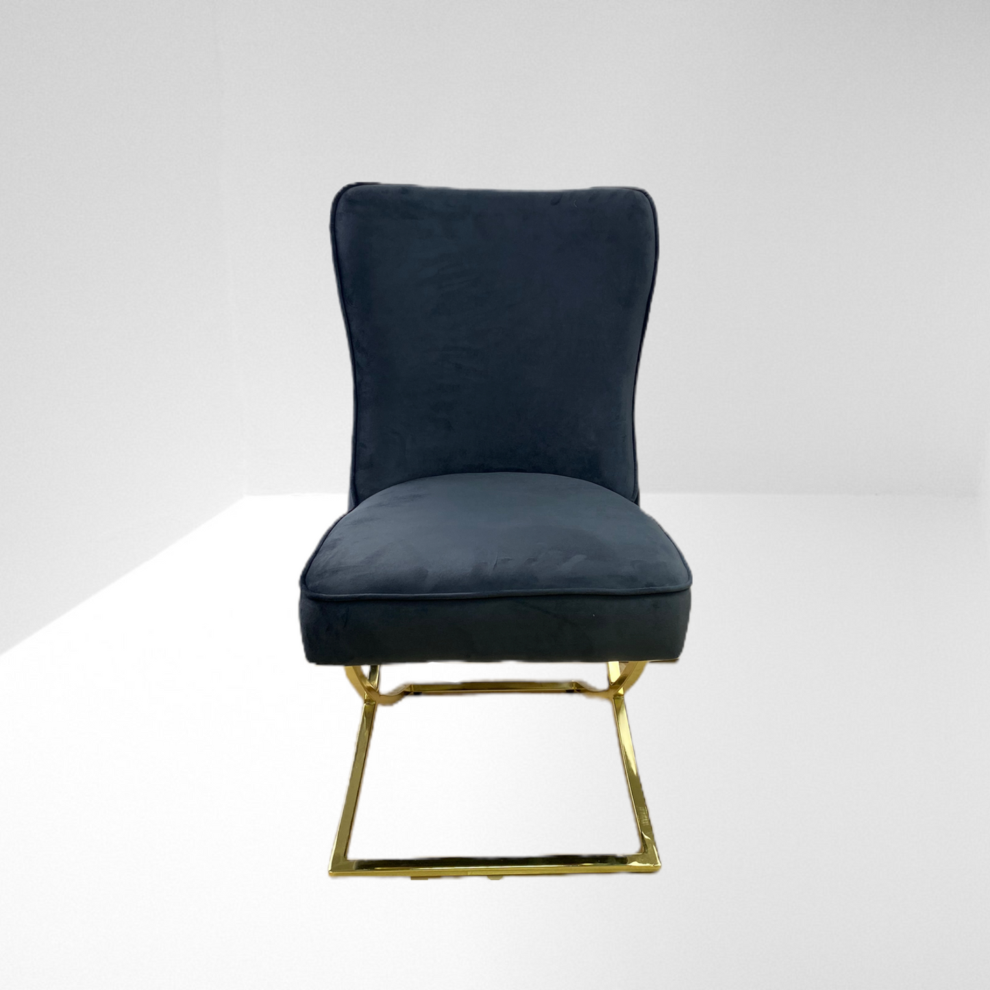 Silla terciopelo para comedor MADRIDV29 PA gris oscuro, patas metal dorado