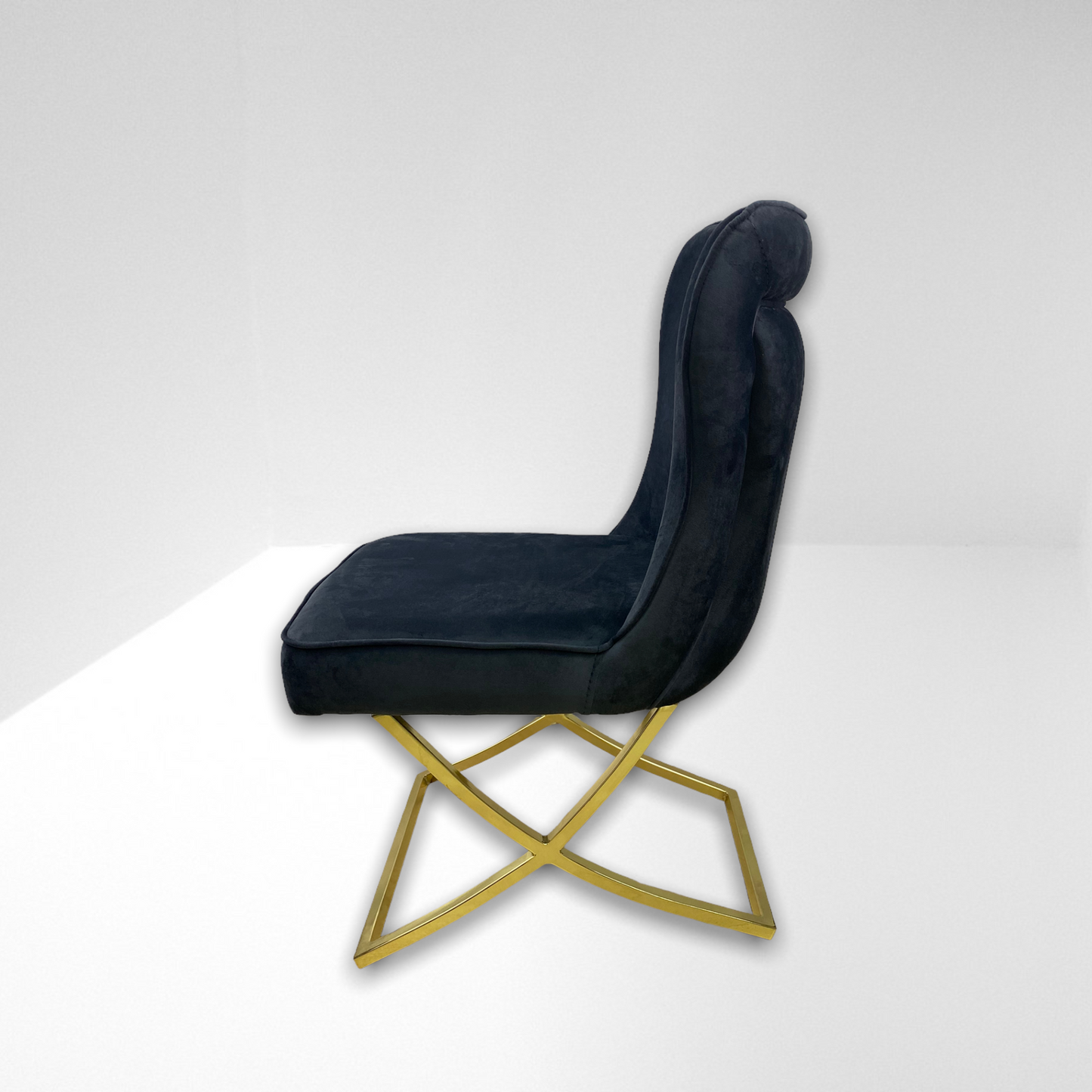 Silla terciopelo para comedor MADRIDV29 PA gris oscuro, patas metal dorado