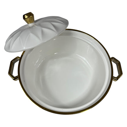 Conjunto de sopa BAVARY COLLECTION com 15 peças – Design de diamante com acabamento dourado