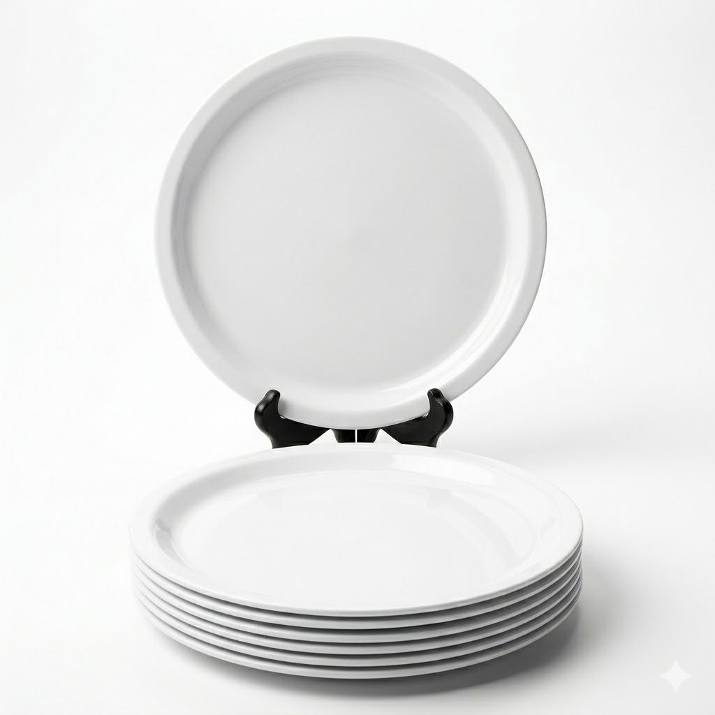 Plato Llano Blanco – Diseño Minimalista con Borde Elevado 45 cm Ø