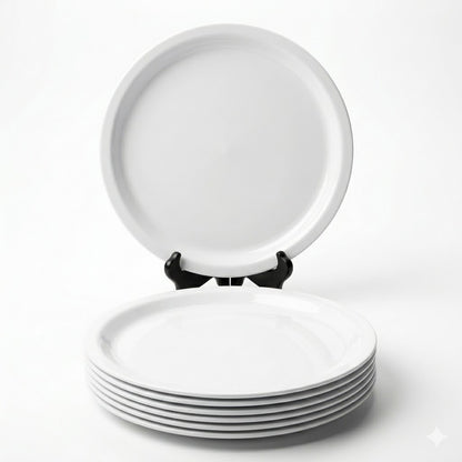 Plato Llano Blanco – Diseño Minimalista con Borde Elevado 45 cm Ø