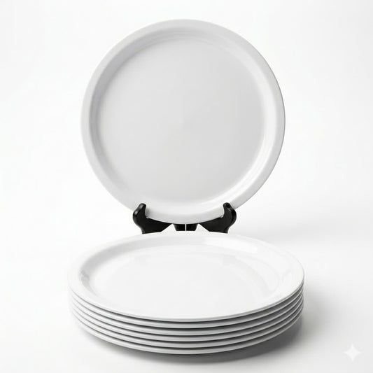 Plato Llano Blanco – Diseño Minimalista con Borde Elevado 45 cm Ø