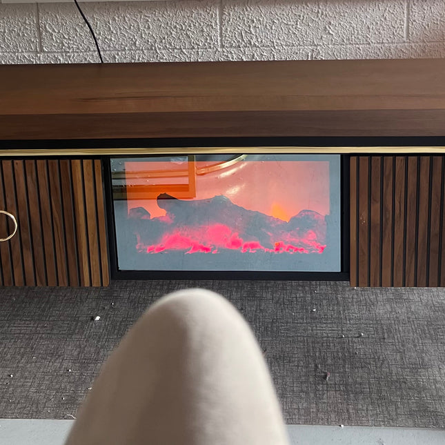 Mesa de TV com lareira digital - MADEIRA