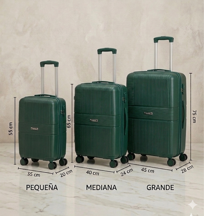 Maleta Rígida de Viaje con Ruedas 360º – Disponible en Tamaño Pequeño, Mediano y Grande