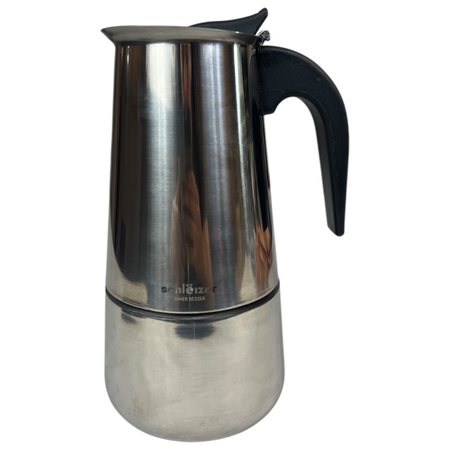 Cafetera Italiana de Acero Inoxidable ☕️ 9 Tazas con Aro de Silicona