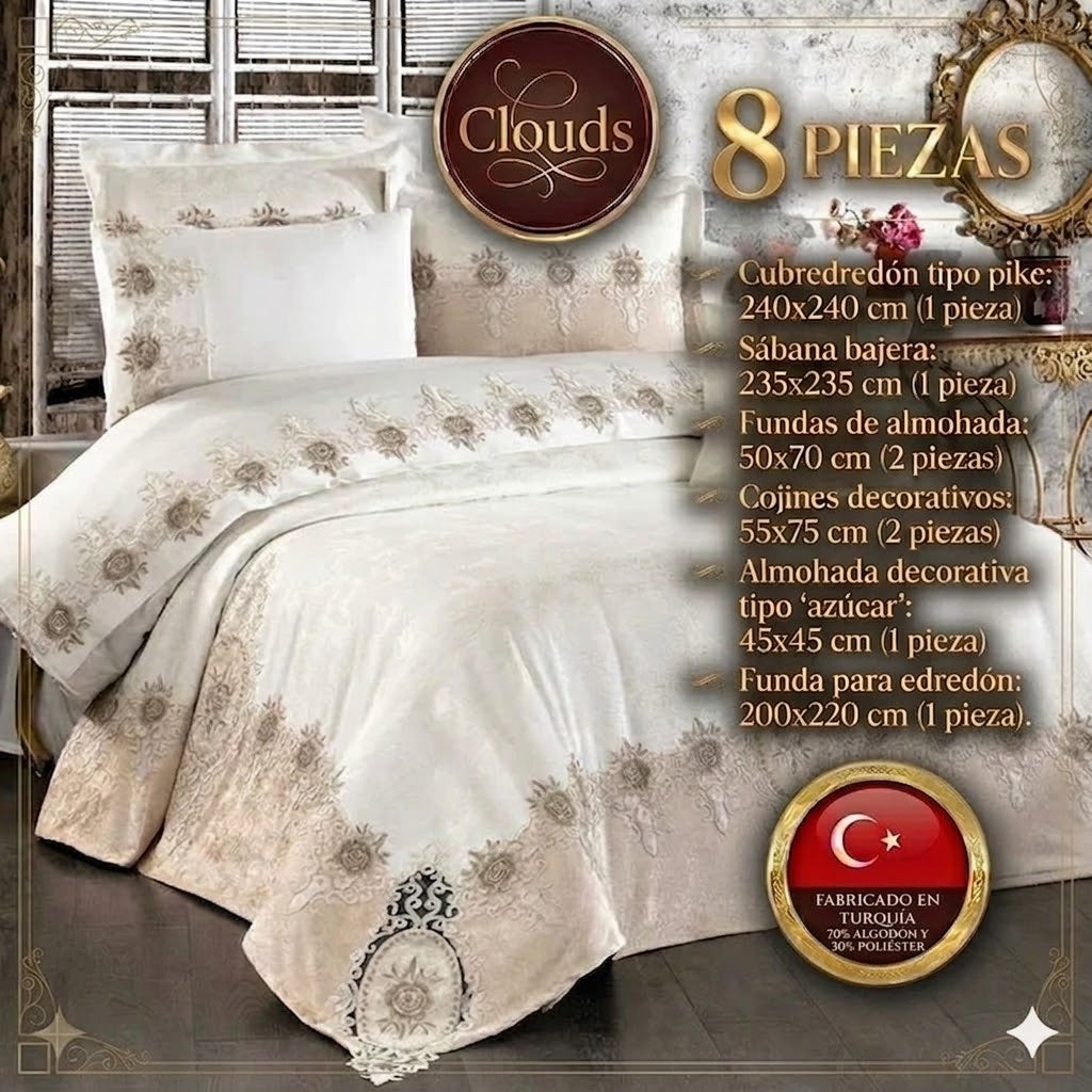 Juego de Cama para Novias "Clouds" – Elegancia y Diseño Clásico