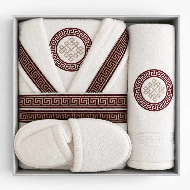 Set Albornoz Premium 7 Piezas – Toalla, Zapatillas y Accesorios de Baño