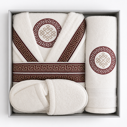 Set Albornoz Premium 7 Piezas – Toalla, Zapatillas y Accesorios de Baño