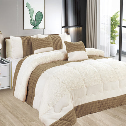 Edredão Acolchoado com Pelo de Carneiro – COR CAFÉ – Elegância e Conforto Absoluto