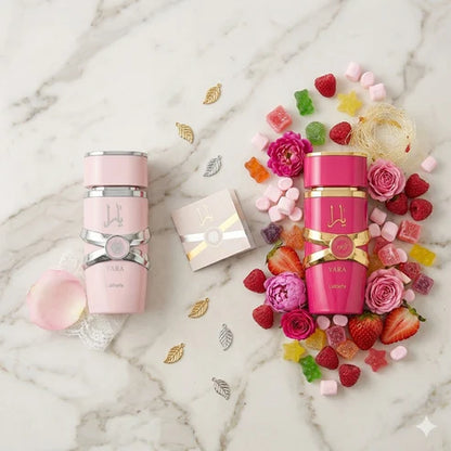 💞 Pack Yara Crush + Yara Pink – Lattafa (2x100 ml) · Perfumes Árabes Femeninos Dulces, Frutales y Elegantes