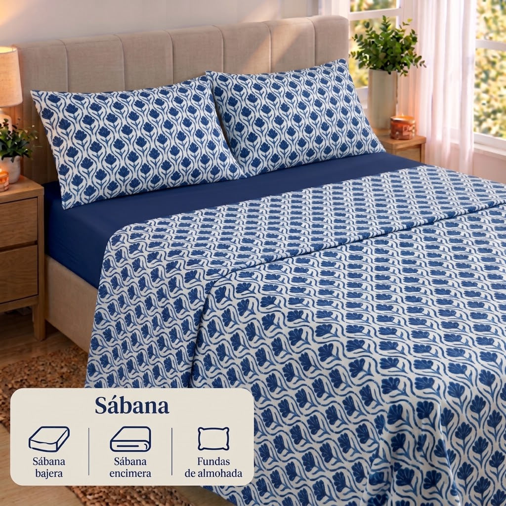 Juego de Sábanas Suaves y Elegantes – Disponible para cama de 90, 135 y 150 con 2 fundas de almohada