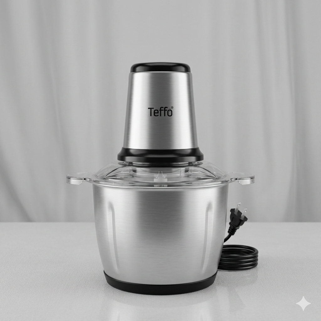 Teffo Electric Food Chopper – Glass Bowl, Double Blade and High Power Motor