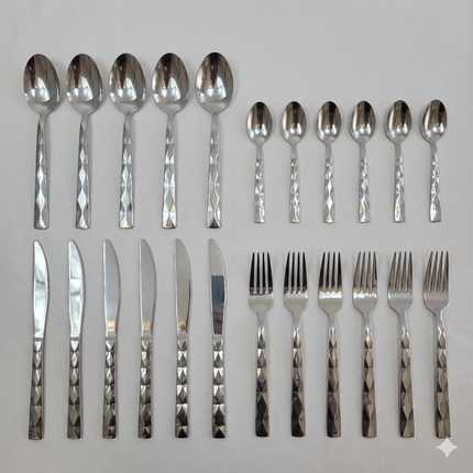 Set de Cubiertos Facet 24 Piezas Acero Inoxidable Plata