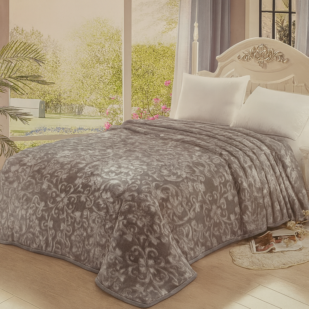 🛏️✨ Manta Súper Suave de Lujo HOME Deluxe 220x240 cm – 5,65 kg – 100% Poliéster – Gramaje 1.070 g/m² - COLOR GRIS CLARO