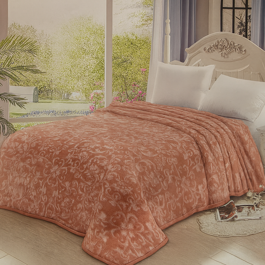 🛏️✨ Manta Súper Suave de Lujo HOME Deluxe 220x240 cm – 5,65 kg – 100% Poliéster – Gramaje 1.070 g/m² - COLOR ROSA TERRACOTA