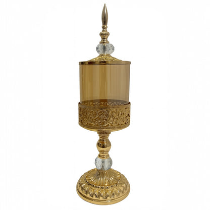 Cibório dourado decorativo com tampa