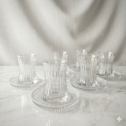 Juego de Vasos de Té Turco Transparente - 6 Unidades