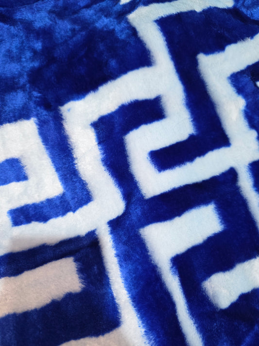 Manta Royal Eskimos 220 x 240 cm – 4 kg | Alta Calidad, Súper Suave y Cálida – 100% Poliéster - VERSACE AZUL