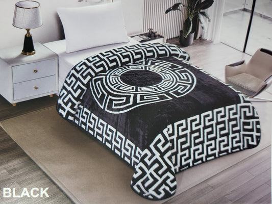 Manta Súper Suave 2-Ply ALZALUX 220×240 cm – 3,5 kg (4 colores) - NEGRO