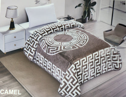 Manta Súper Suave 2-Ply ALZALUX 220×240 cm – 3,5 kg (4 colores) - CAMEL