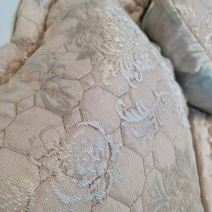Conjunto de cama Hayal Luxury – Colcha acolchoada com renda – Cappuccino