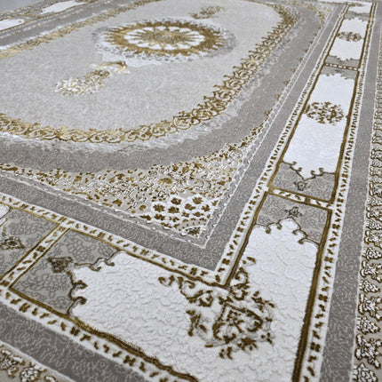 TAPETE KHANJAR DESIGN VERMELHO/DOURADO