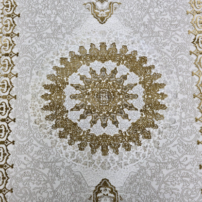 Alfombra NADOR con Marco Decorativo y Medallón Central ✨🤎🤍 — Estilo Tradicional Elegante con Profundidad y Contraste