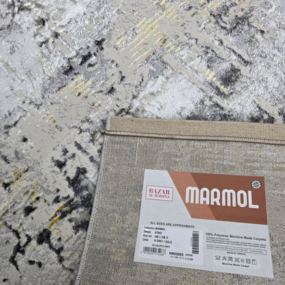Alfombra Abstract Gris / Dorado – Diseño Contemporáneo con Contraste Elegante