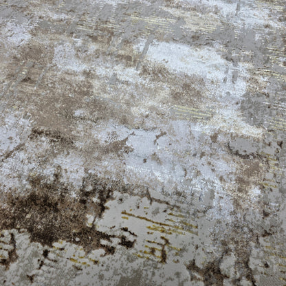 Alfombra Abstract Marrón / Dorado – Calidez Elegante con Toque Premium