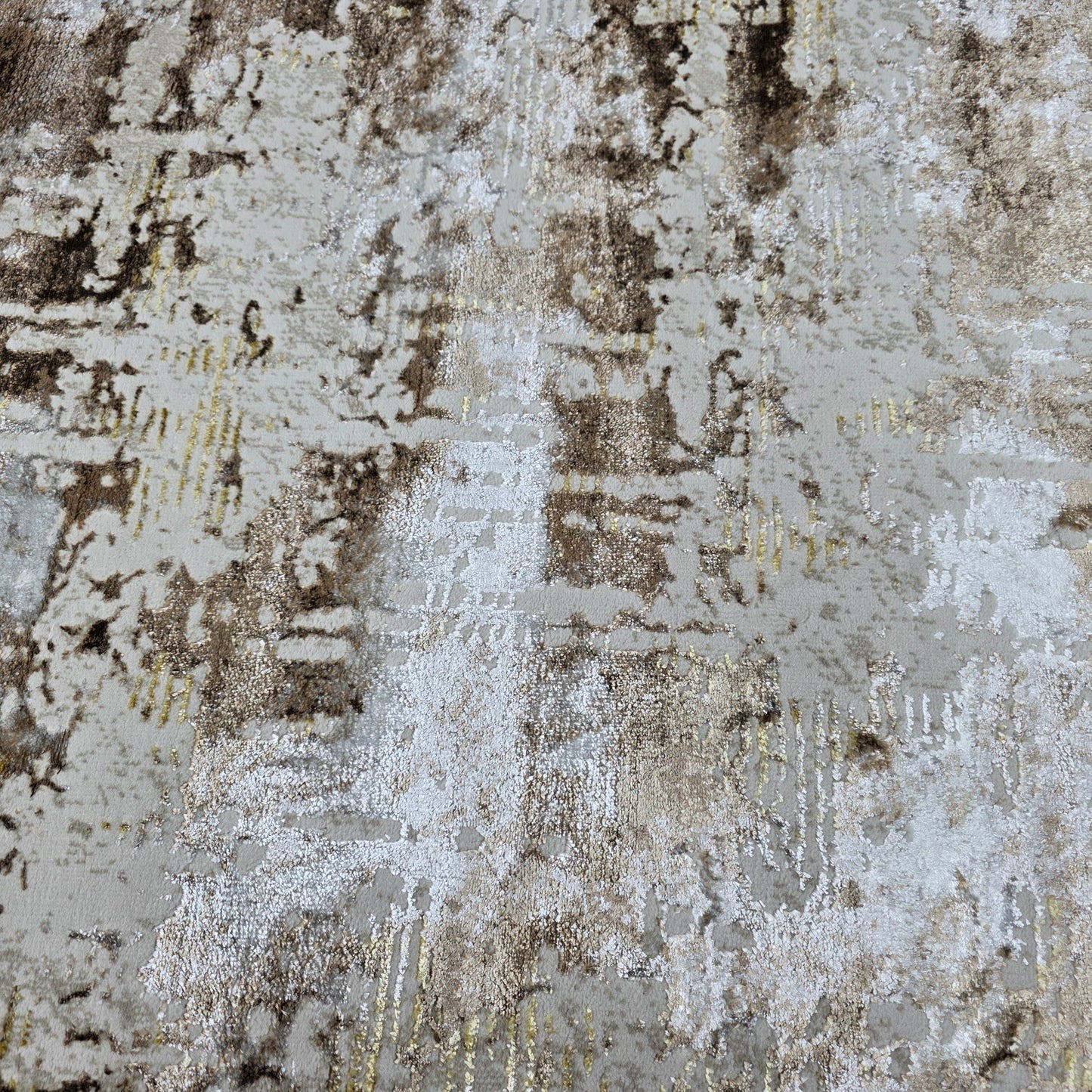 Alfombra Abstract Marrón / Dorado – Calidez Elegante con Toque Premium