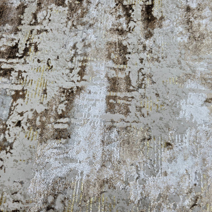 Alfombra Abstract Marrón / Dorado – Calidez Elegante con Toque Premium