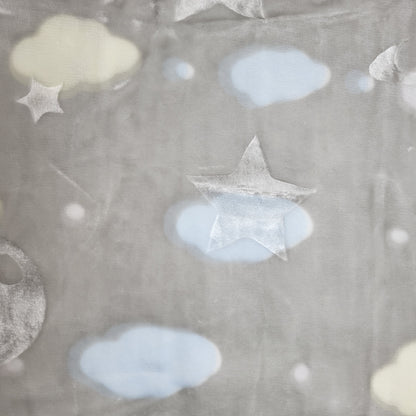 Manta Infantil 70x90 cm Estampado Espacial Gris | Suave y Ligera | 450 g