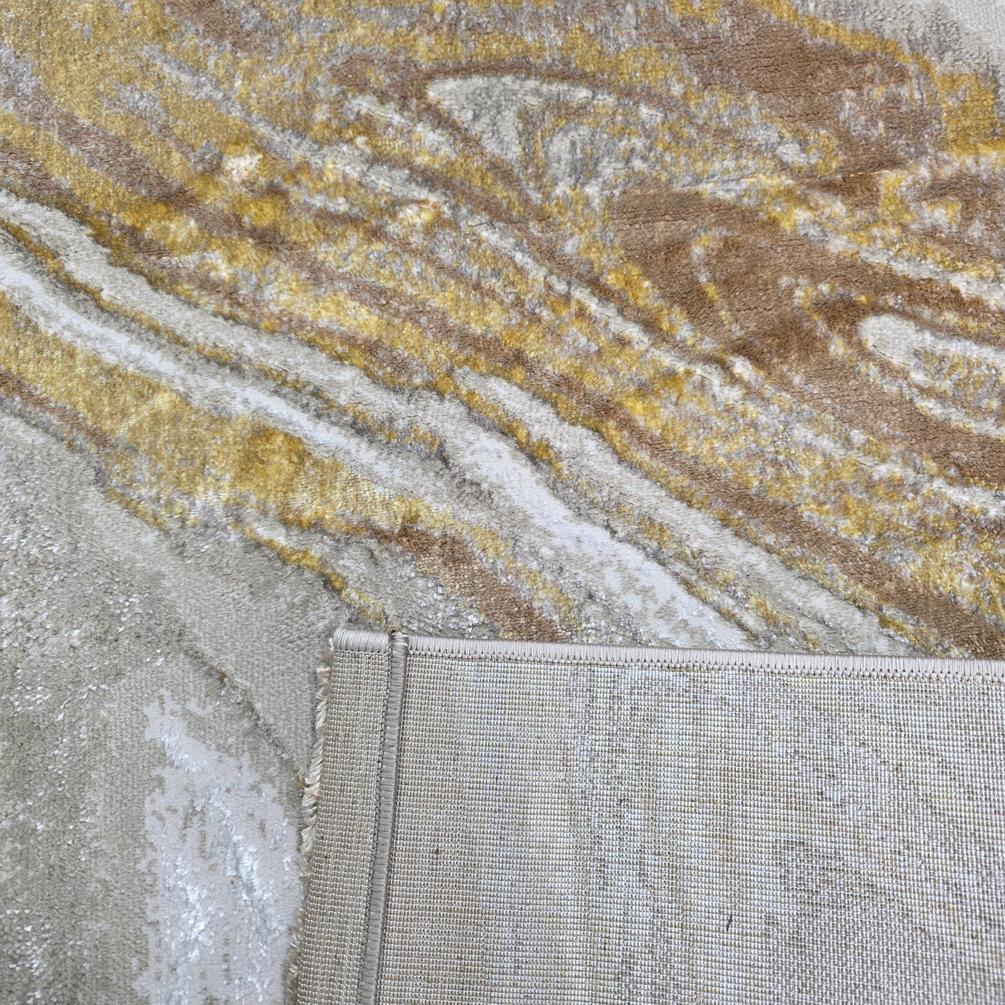 Alfombra Mármol Infinity Beige / Dorado – Estilo Luminoso y Elegante