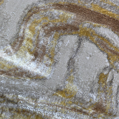 Alfombra Mármol Infinity Beige / Dorado – Estilo Luminoso y Elegante