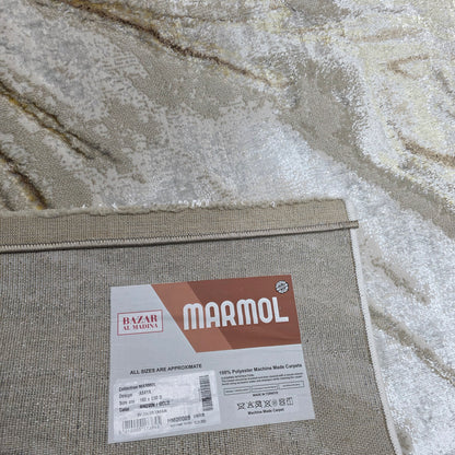 Alfombra Mármol Infinity Marrón / Dorado – Calidez Premium con Toque Sofisticado