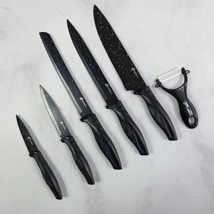 Set de cuchillos de cocina KADIRELLI 6 piezas con pelador 🍴🔪