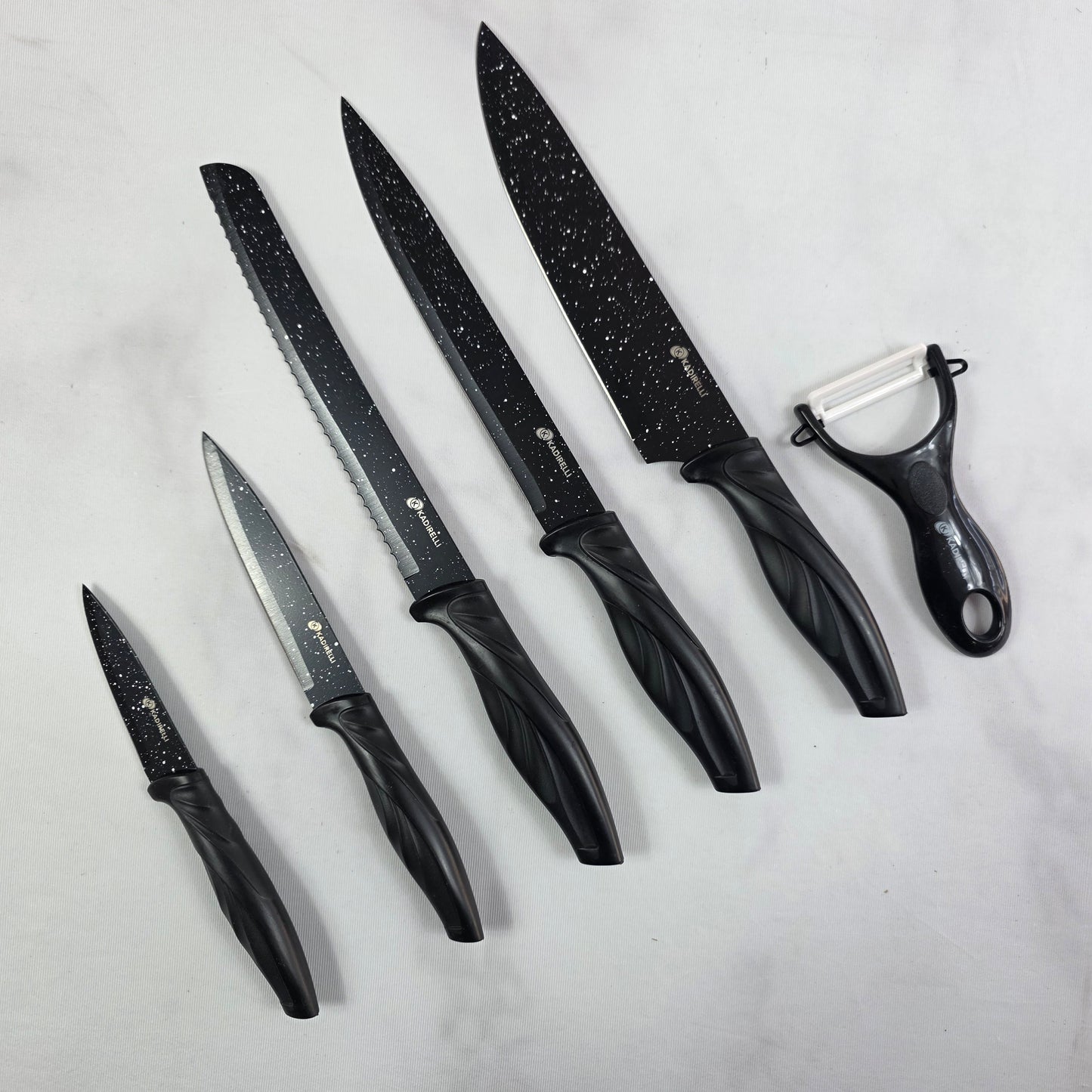 Set de cuchillos de cocina KADIRELLI 6 piezas con pelador 🍴🔪