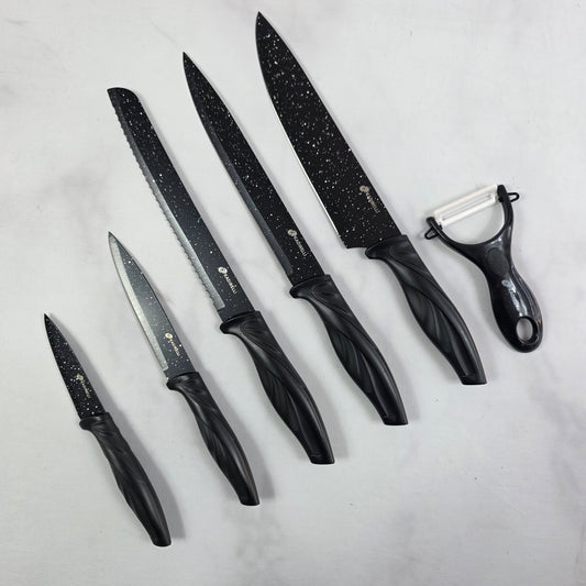 Set de cuchillos de cocina KADIRELLI 6 piezas con pelador 🍴🔪
